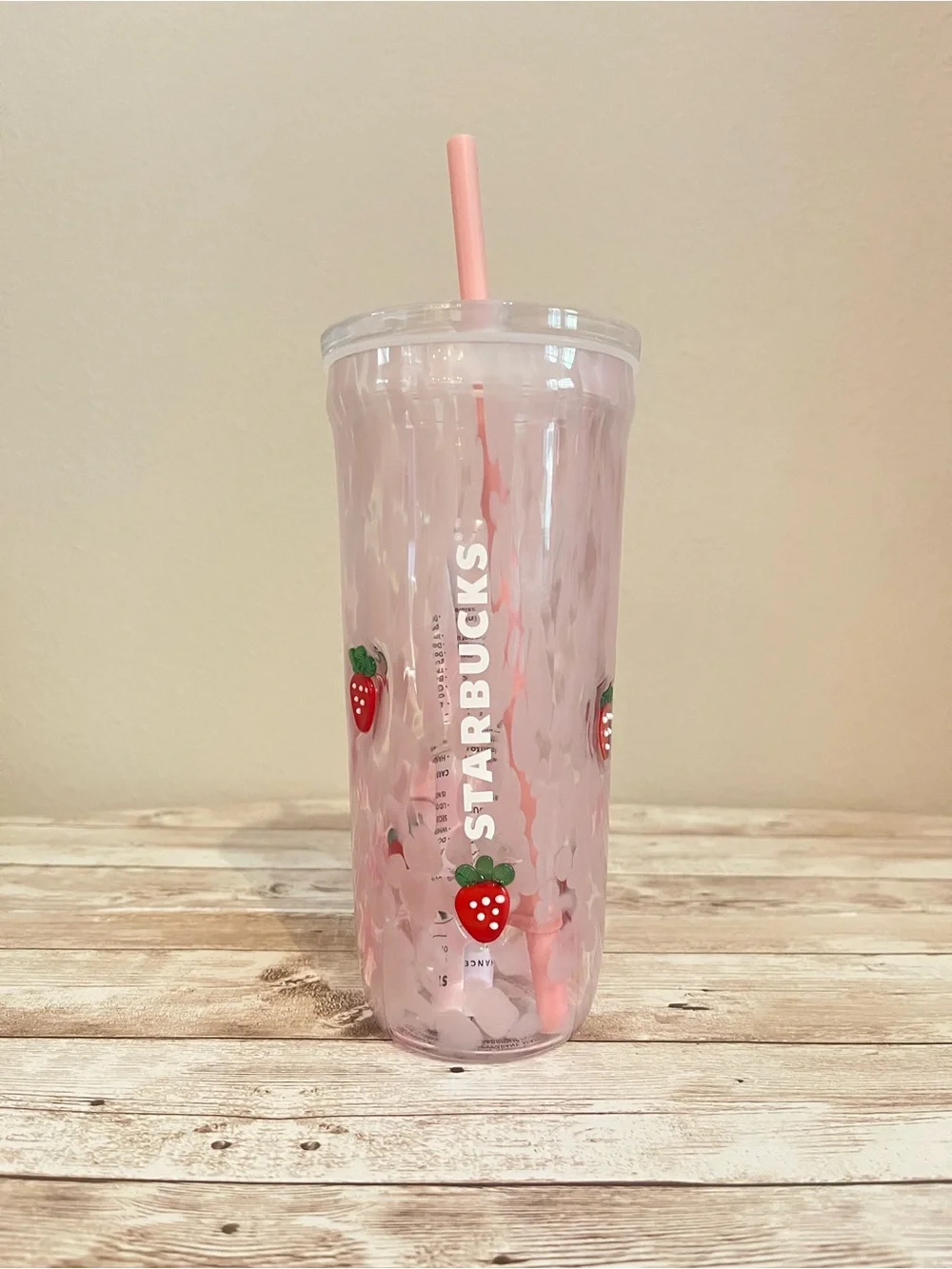 Starbucks Pink Cold Glass Cup 2026 Strawberries🎀